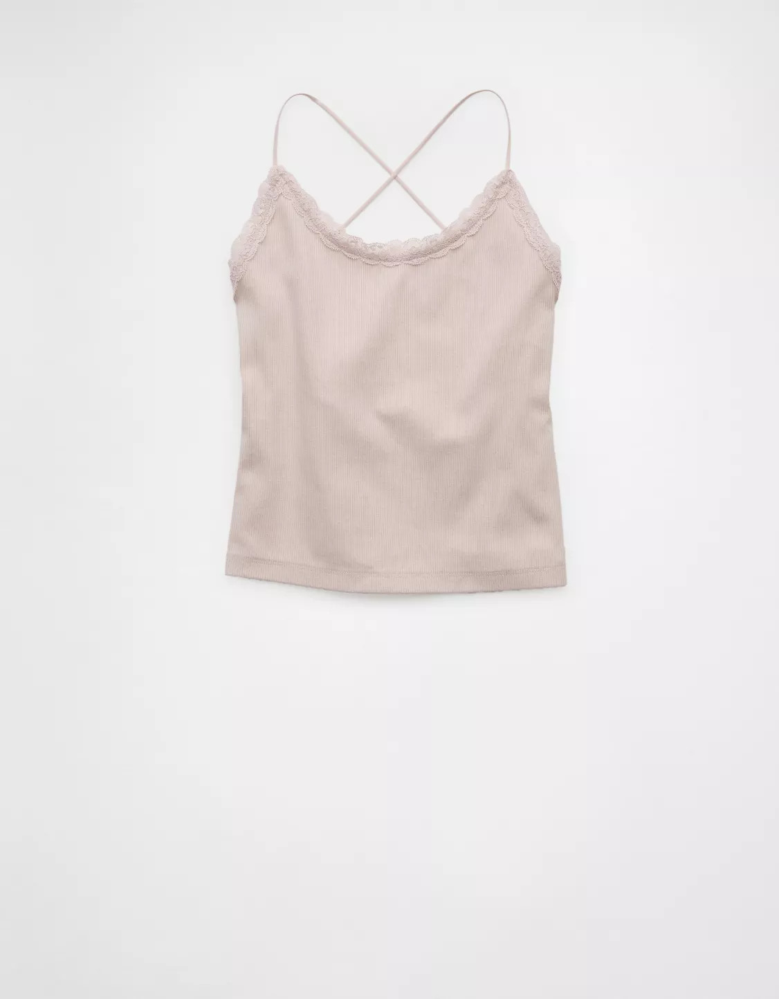 AE Strappy Go Lucky Cropped Lace Tank Top | American Eagle Outfitters (US & CA)