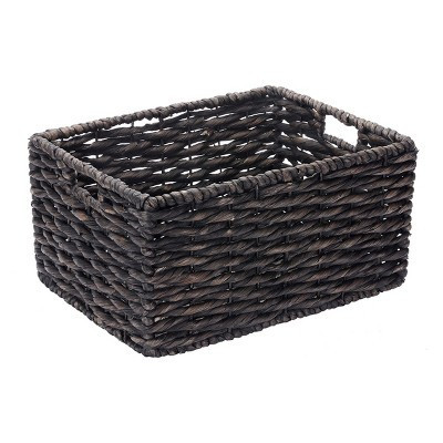 Hastings Home Handmade Rectangular Twisted Wicker Baskets - Set of 2 - Black | Target
