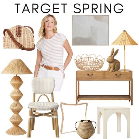 Target Neutrals 
Target home decor 
Target fashion 
Straw bag 
White stripe shirt 
Neutral art 
Floor lamp 
Dining chair 
Wicker tray 
Console table 
Table lamp 
White end table 
Jute pillow 
Bunny 
Small basket 


#LTKhome #LTKFind #LTKstyletip