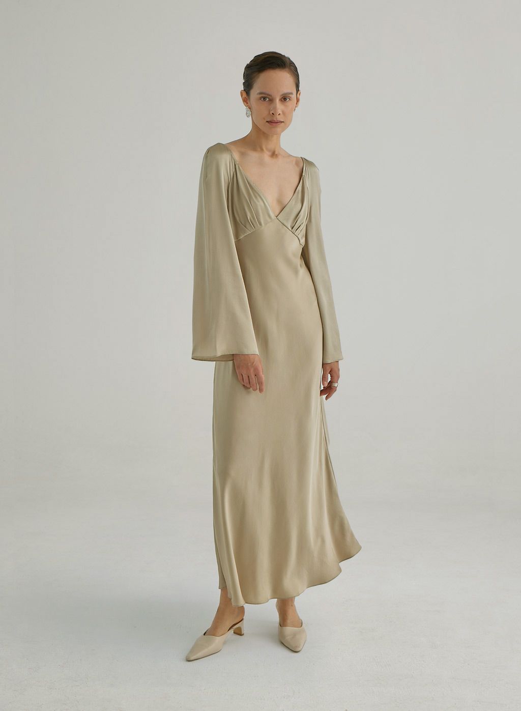 Back-Tie Flared Maxi Silk Dress | Silk Maison
