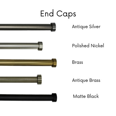 Linen Avenue End Cap Single and Double Window Curtain Rod Set | Target