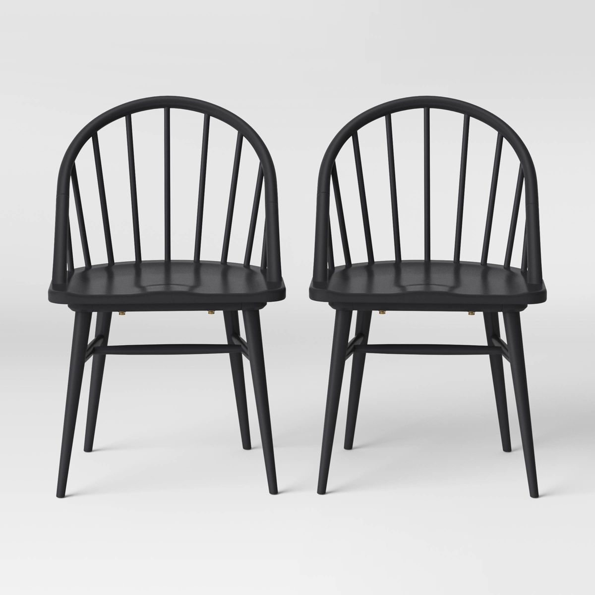 2pk Adwolf Rounded Spindle Dining Chairs Black - Threshold™ | Target