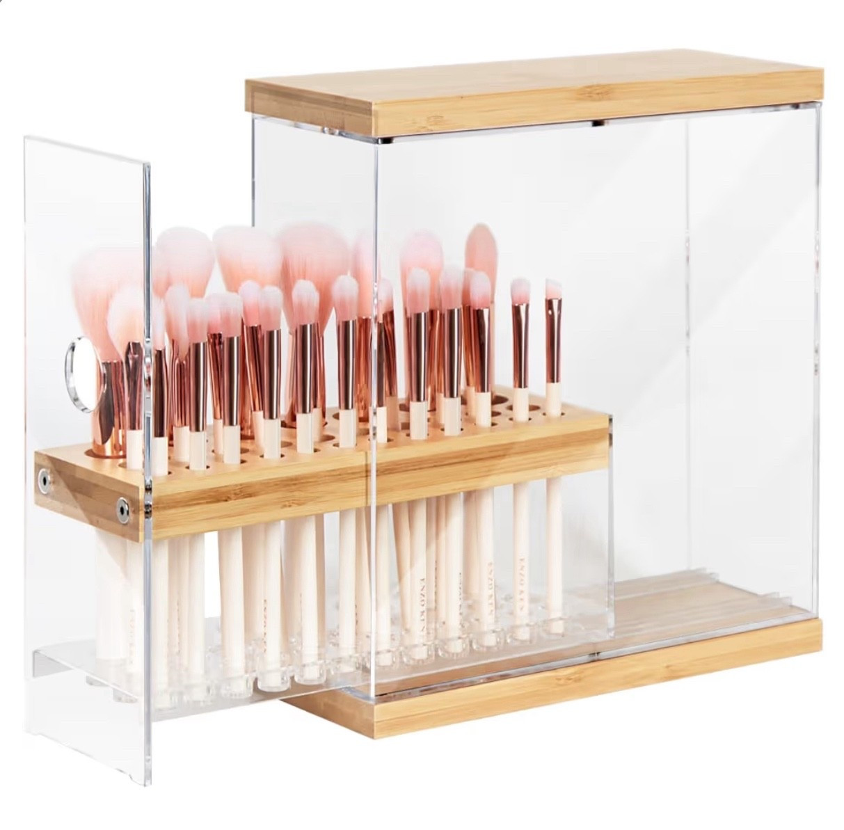 JACKCUBE DESIGN Bamboo Makeup Brush Holder Organizer With Transparent Drawer - 29 Holes Beauty Cosmetic Display Stand

#LTKBeauty