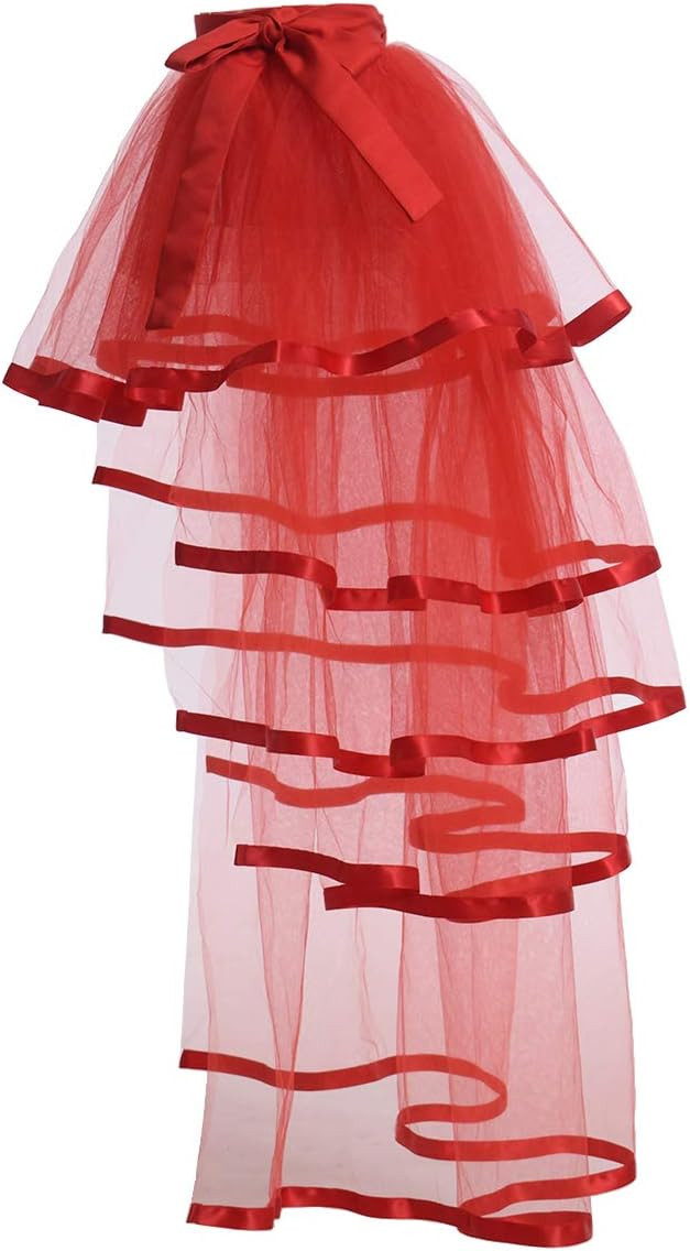 GRACEART Steampunk Tie-on Bustle Costume Tutu Lace Underskirt 110cm Length | Amazon (US)