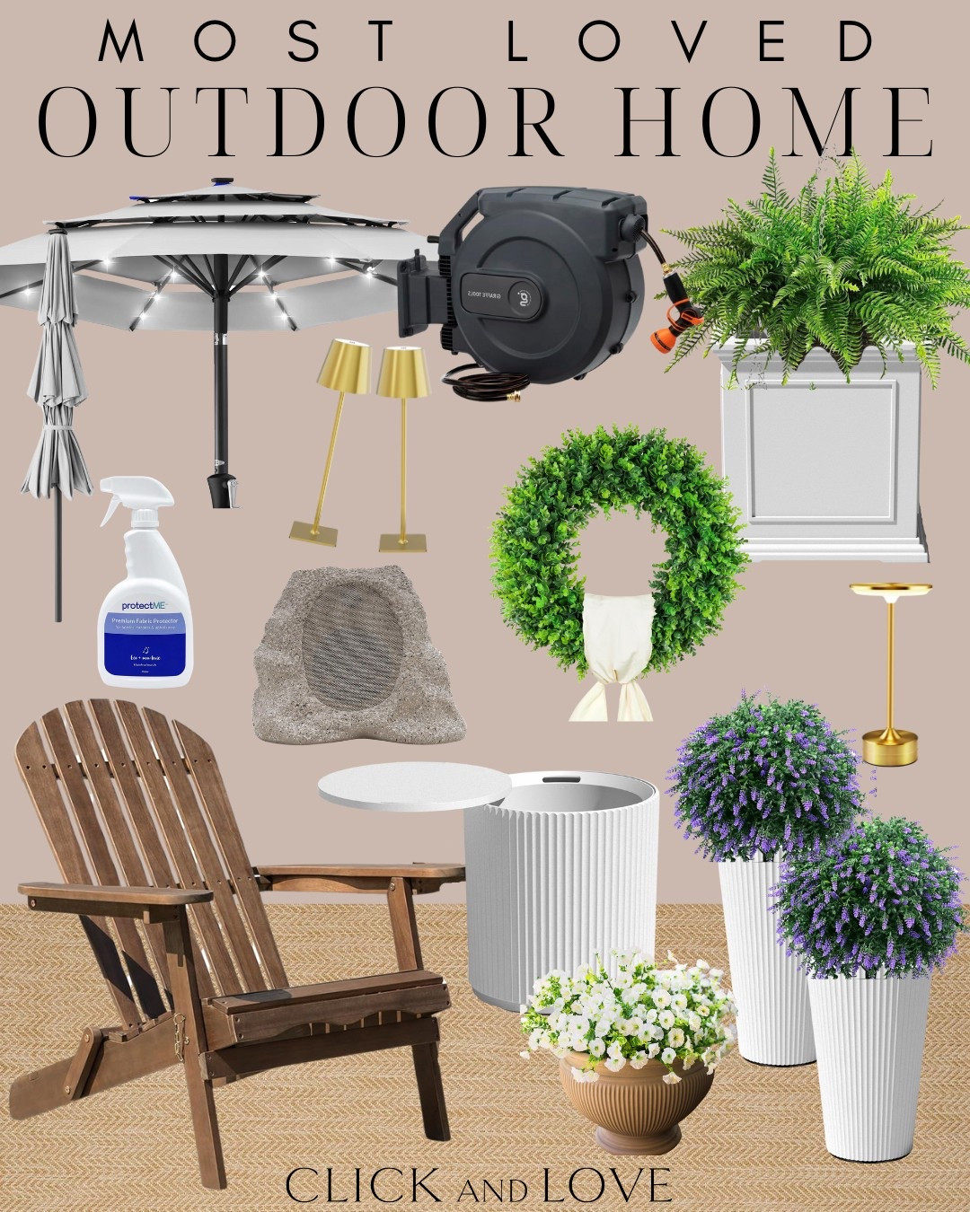 Most Loved outdoor home finds! So many pretty faux florals made the list this week that can bring a pop of color to your outdoor space. 

Outdoor patio, porch, amazon finds, found it on Amazon, decor, outdoor decor, outdoor furnishings, home finds, boxwood wreath, faux ferns, lavender, faux florals, faux greenery, planters, tall planters, concrete planters, upholstery spray, morning glories, cordless lamps, rechargeable lamps,, outdoor rug, indoor/outdoor rug, sisal look rug, planter set, upholstery protector, accent table, cooler table, outdoor umbrella, rock speakers, outdoor music, outdoor chair, hose, retractable hose

#LTKSeasonal #LTKHome #LTKFamily