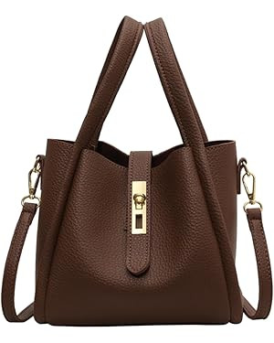 Women's Leather Tote Handbag with Zipper Closure, Shoulder Backpack Stylish Vintage Bucket Bag Cr... | Amazon (US)