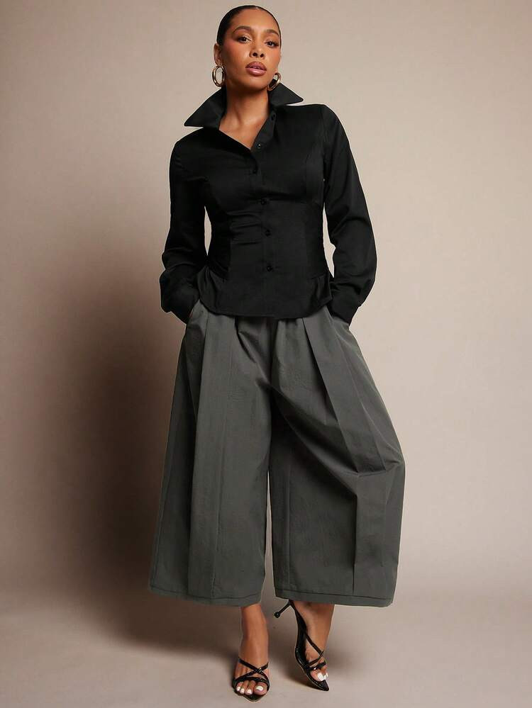 Grey Culottes | SHEIN