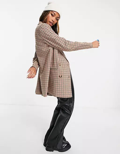 Only double breasted oversized blazer in check | ASOS | ASOS (Global)