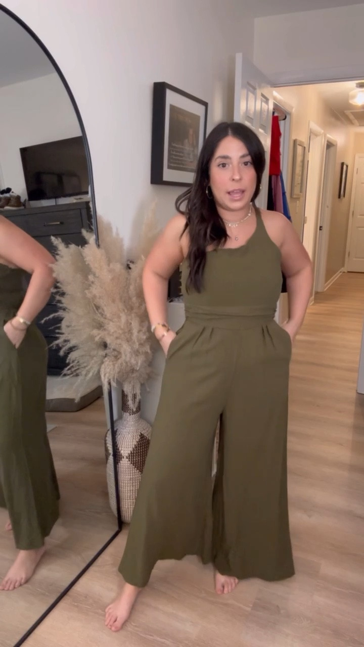 4 petite friendly jumpsuits from Amazon! I’m 5’ 34ddd and these are all approved by me!

1. Linen blend black v-neck jumpsuit the perfect length. I added a belt and can wear a regular bra
2. Olive green on shoulder linen blend wide leg jumpsuit that’s the perfect length with a strapless bra
3. An everyday jumpsuit that’s so easy to pair with any tank or tee
4. My bestselling high neck jumpsuit is a must! I can wear a regular bra, and it feels like pajamas (available in a few colors)

They all come in a ton of colors...All perfect for a wedding, baby shower, the office, date night...

#LTKSeasonal #LTKfindsunder50