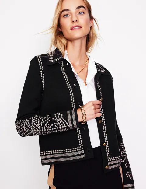 Collared Knitted Jacket | Boden UK