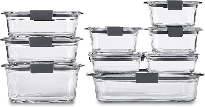 Rubbermaid Brilliance Glass Food Storage Containers, Set of 9 Food Containers with Lids (18 Piece... | Amazon (CA)