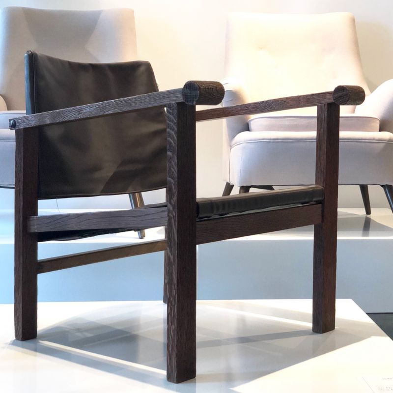 Art Deco Reclining Sling Leather Chair | CB2 | CB2