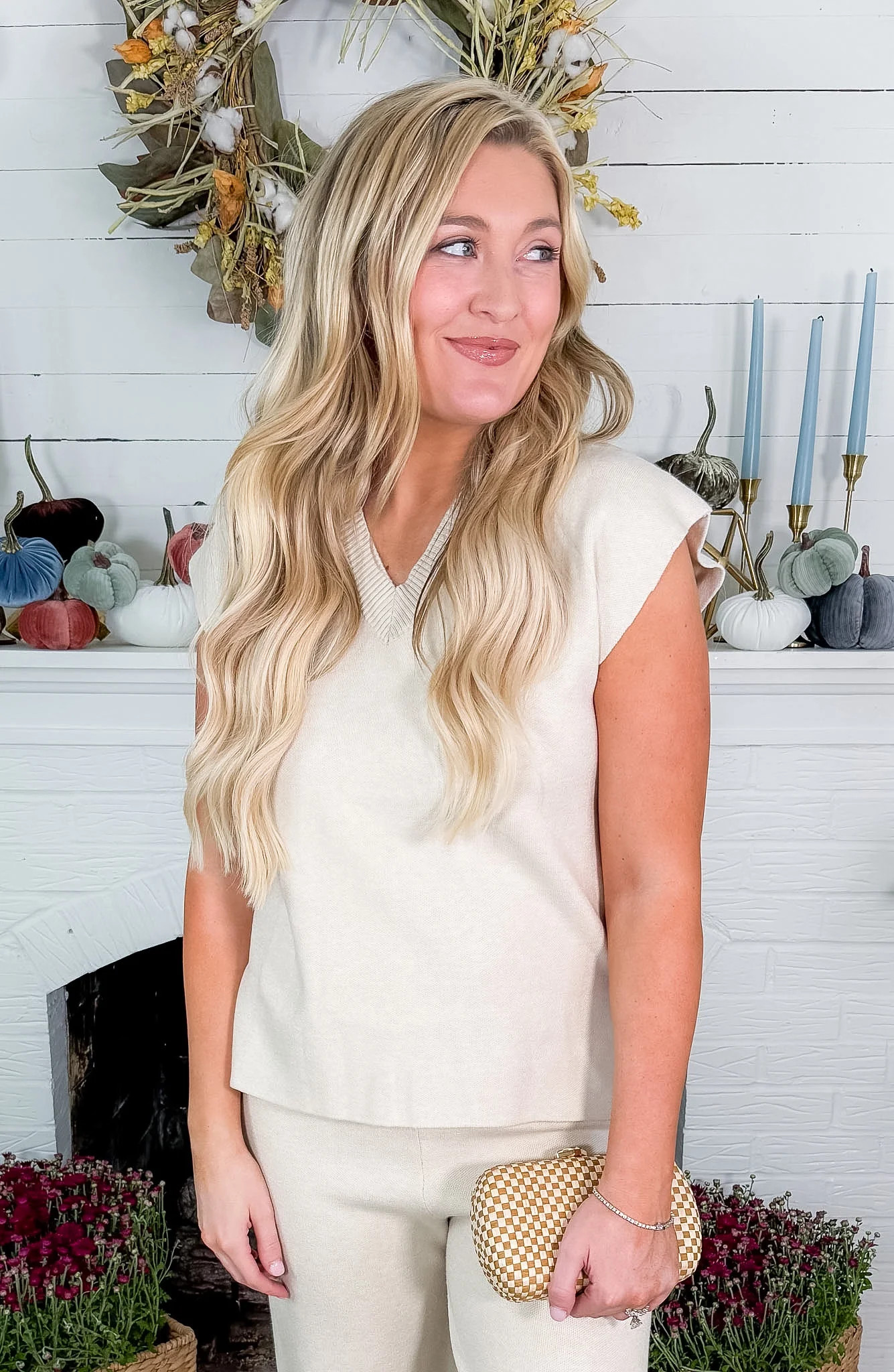 Lois Cream Sweater Vest Pinch | Clover and Bee | Clover + Bee