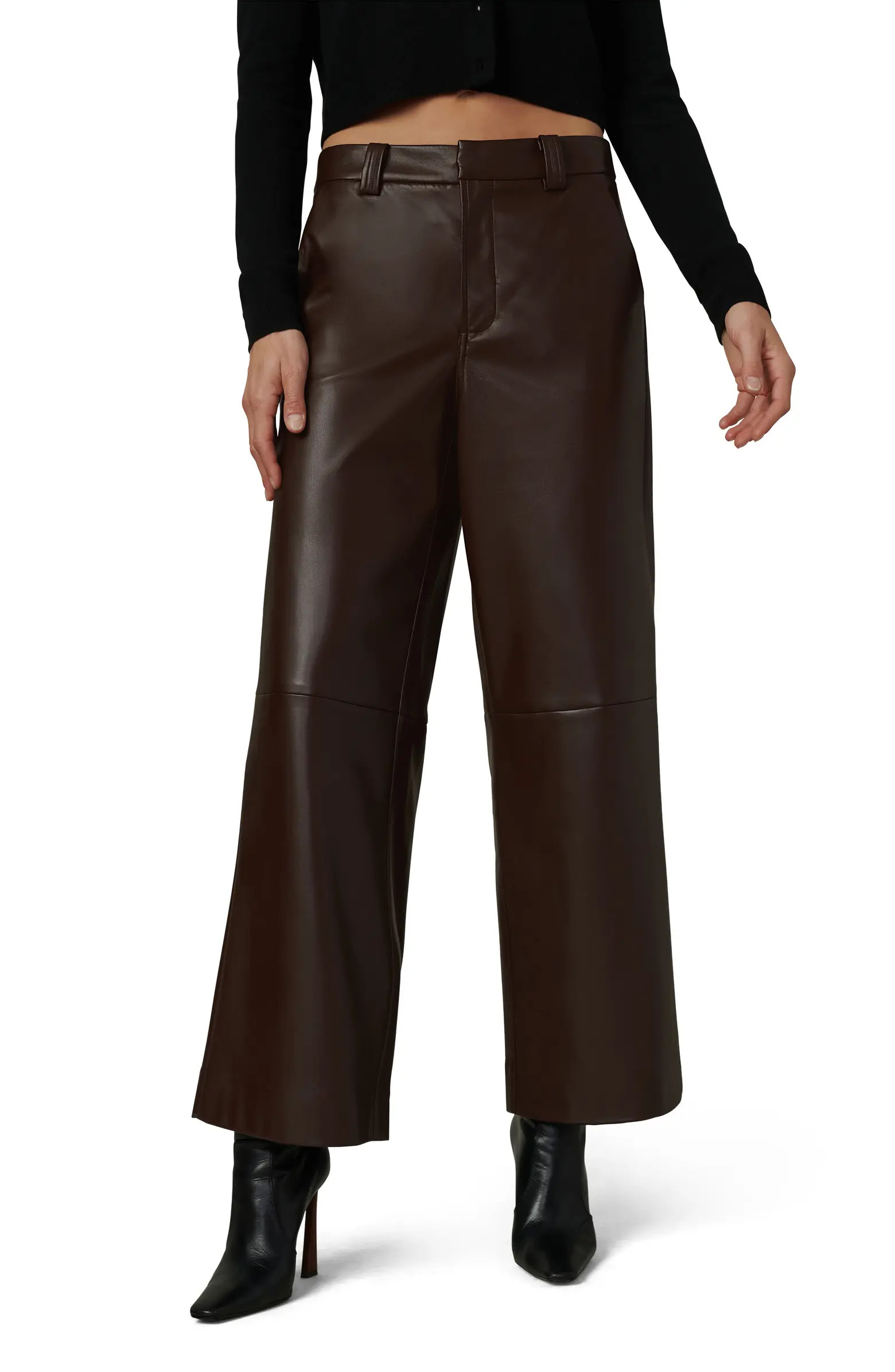 Joe's The Mia Crop Wide Leg Faux Leather Pants | Nordstrom | Nordstrom