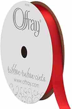 Berwick Offray 062036 3/8" Wide Single Face Satin Ribbon, Red, 6 Yds | Amazon (US)