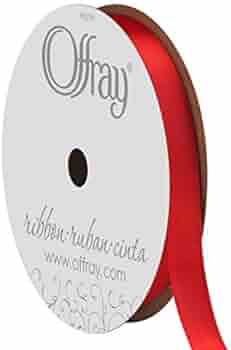 Berwick Offray 062036 3/8" Wide Single Face Satin Ribbon, Red, 6 Yds | Amazon (US)