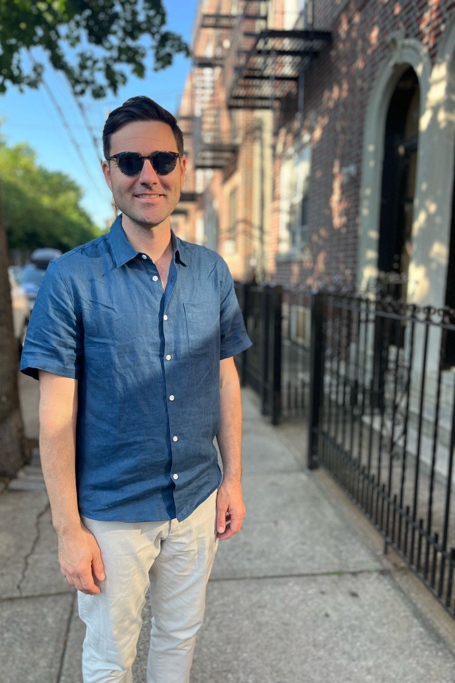 Men’s Fashion: 
*100% European Linen Short-Sleeve Shirt
*Slim Fit Khaki Pants
*Prescription Sunglasses 

#LTKmens #LTKstyletip #LTKsalealert