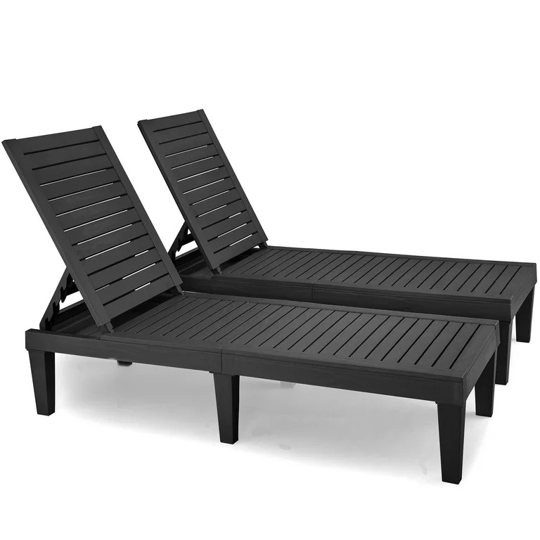 YITAHOME 2 Pcs Chaise Outdoor Lounge Chairs: Adjustable Backrest, Multi-Functional Patio Loungers... | Walmart (US)