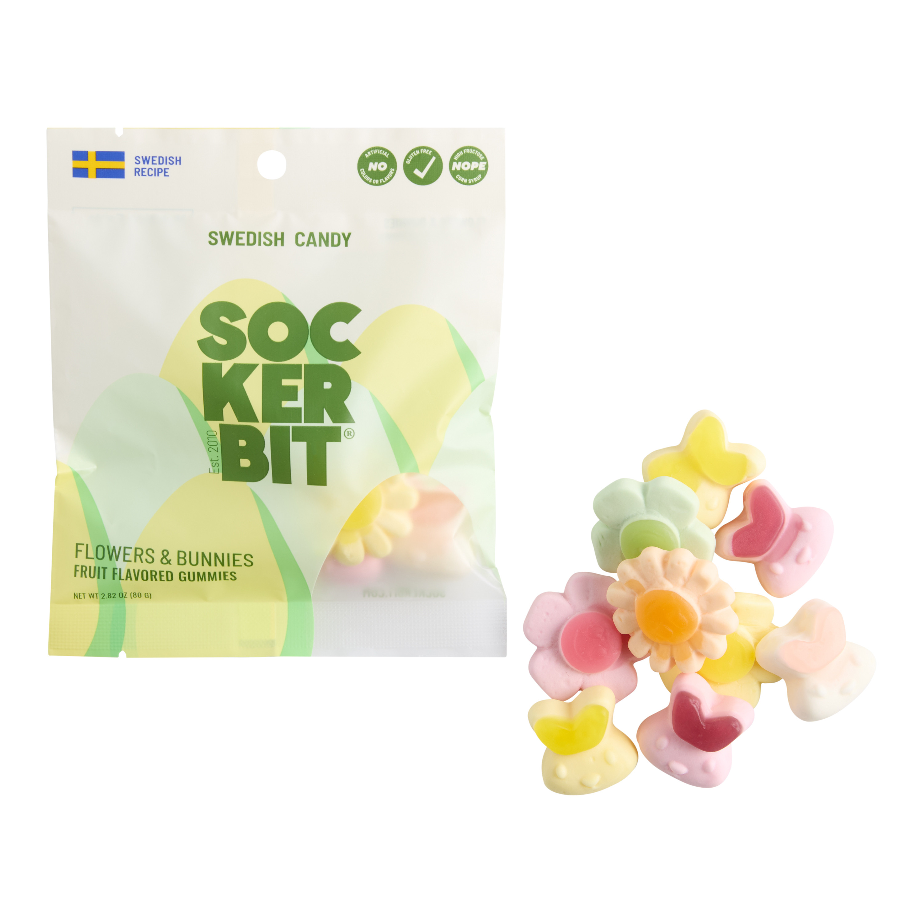 Sockerbit Flower & Bunny Marshmallow Swedish Gummy Candy Snack Size | World Market