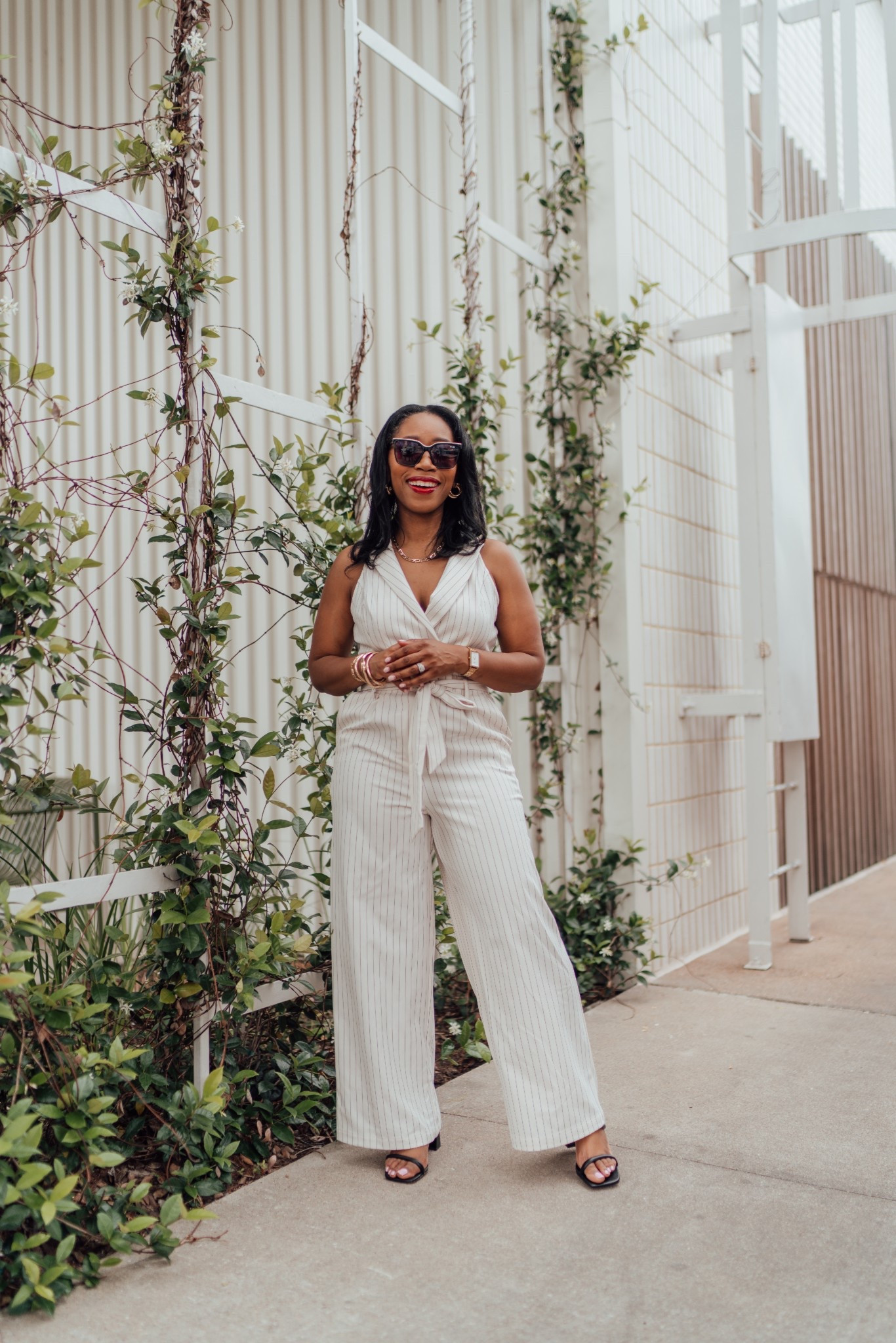 This pinstripe jumpsuit is my favor for spring events

#LTKootd #LTKmomlife #LTKPetite