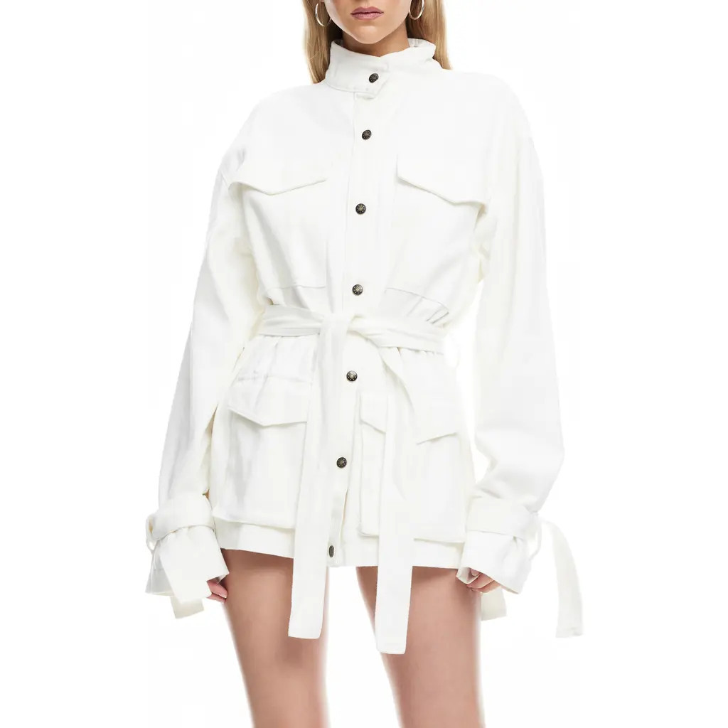 LIONESS Sweetness Cotton Twill Jacket in Porcelain at Nordstrom, Size Medium | Nordstrom
