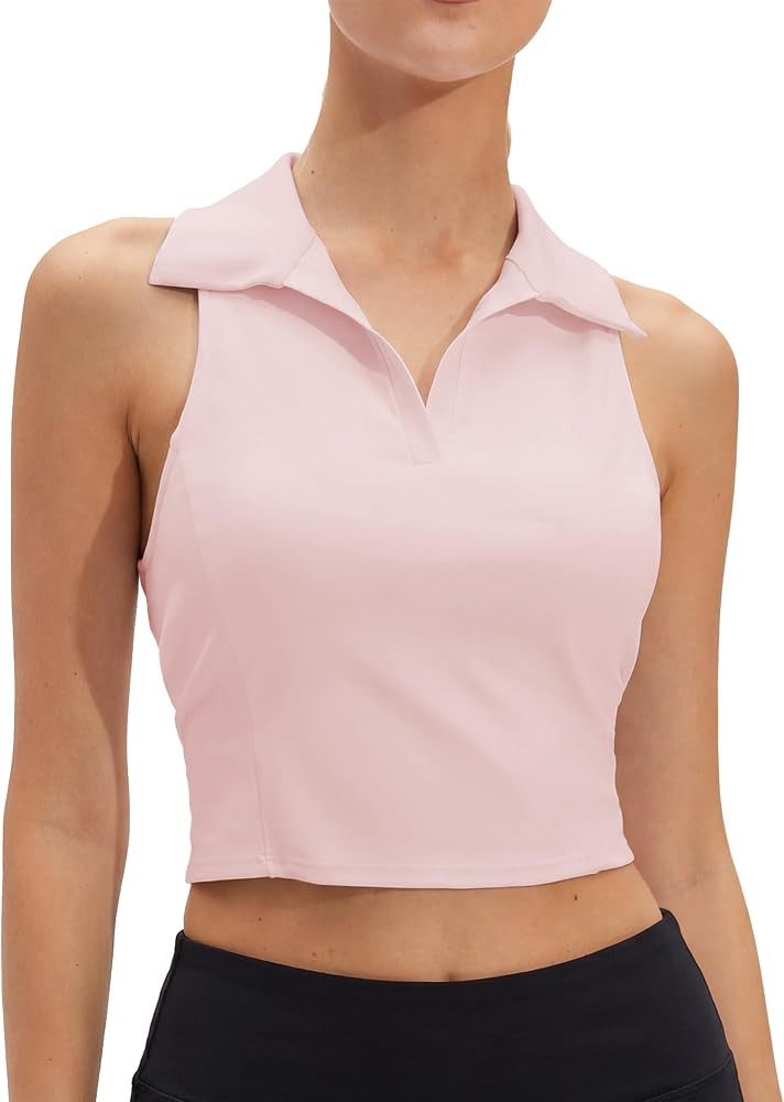 Stelle Women's Sleeveless Golf Polo Shirt UPF50+ Quick Dry Cropped Tank Top     Moisture wicking,... | Amazon (US)
