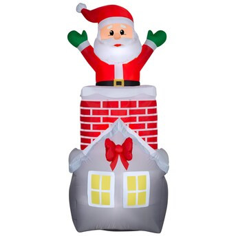 Holiday Living 7-ft Animatronic Lighted Santa Christmas Inflatable | Lowe's