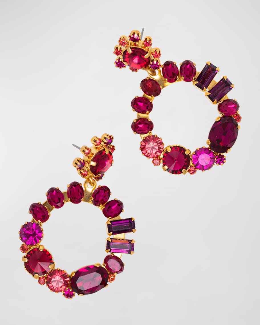 Elizabeth Cole Lylia Multi-Crystal Earrings | Neiman Marcus