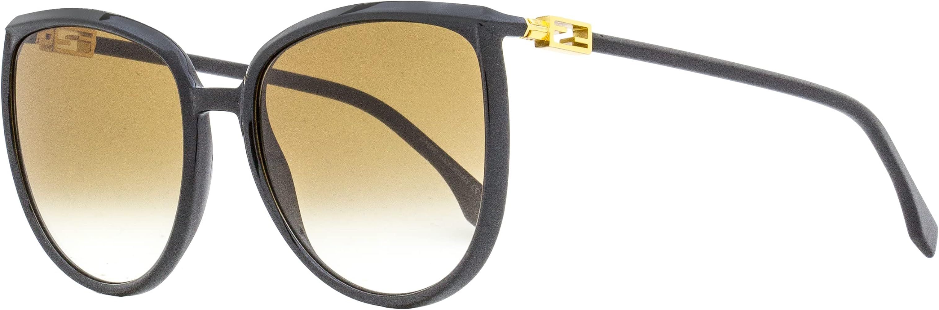 Fendi FENDI ENTRY FF 0432/G/S Black/Dark Brown Shaded 59/20/150 women Sunglasses | Amazon (US)