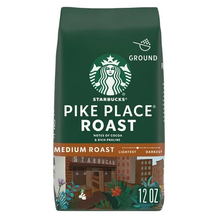 Starbucks Pike Place Roast Medium Roast Ground Coffee 100% Arabica 12 oz | Walmart (US)