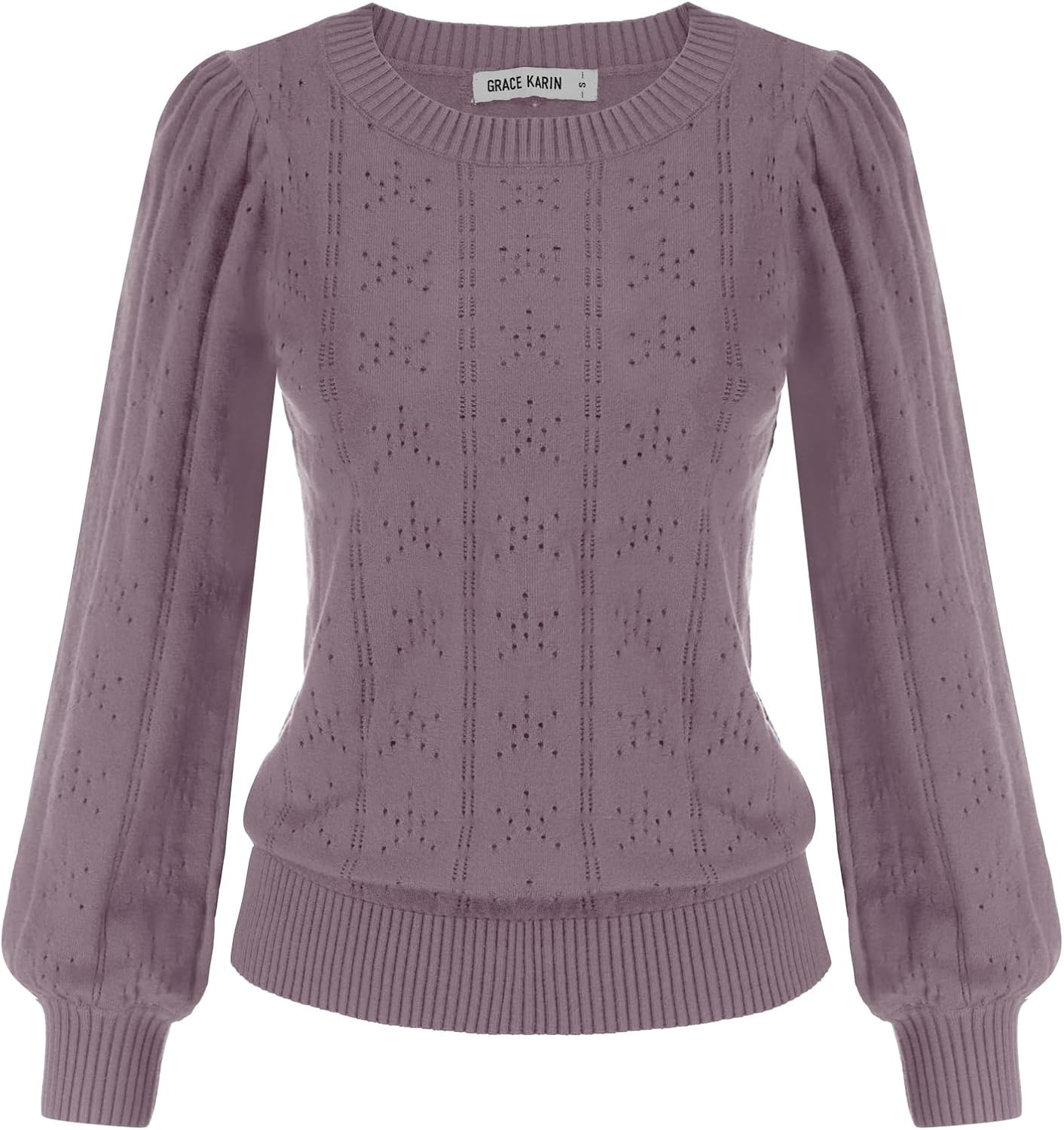 GRACE KARIN Puff Long Sleeve Crochet Fall Sweaters for Women Trendy 2026 | Amazon (US)