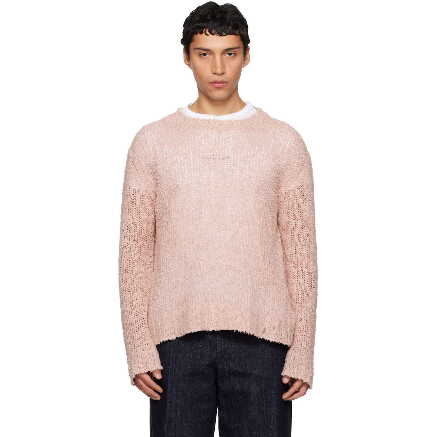 Jil Sander Pink Linen Sweater | SSENSE