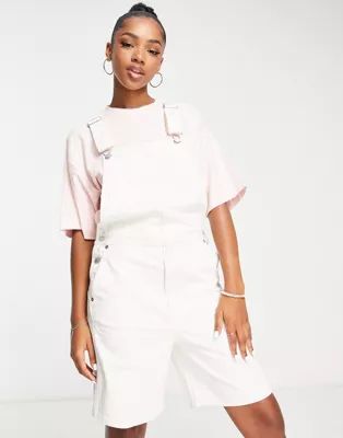 Weekday dusty longline overalls in vintage white | ASOS (Global)