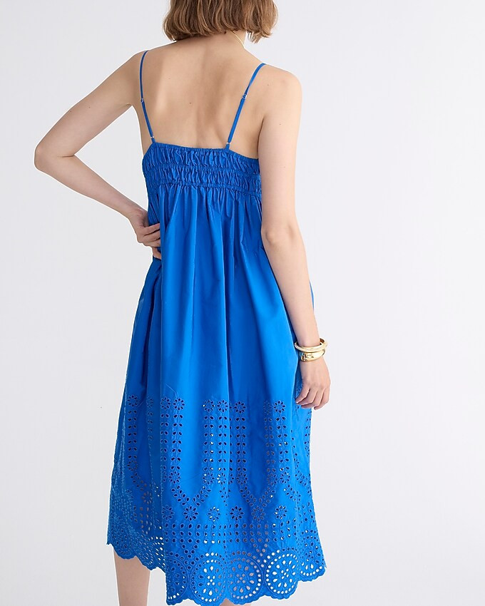 V-neck smocked-waist dress in cotton poplin | J. Crew US
