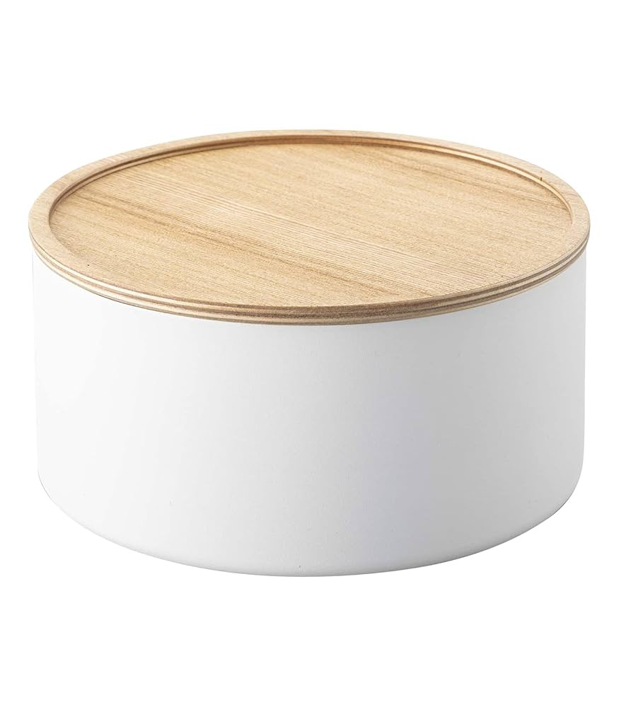 Yamazaki Home Rin Round Storage Case, Snacks, Toy, Or Craft Supplies Holder, Sewing Box Organizer... | Amazon (US)