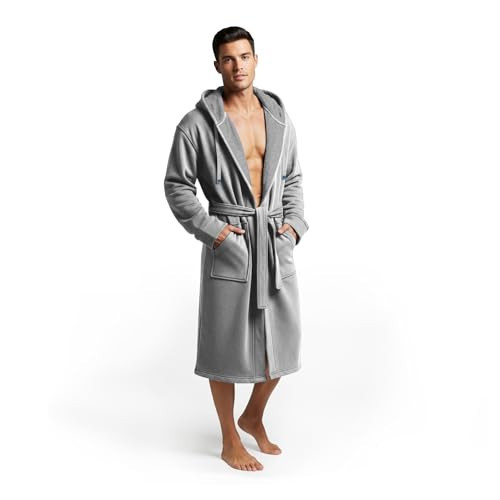 DudeRobe Men's Hooded Robe | As Seen on Shark Tank!, Ultimate Comfort and Style for Men's Loungewear, Grey, X-Small | Amazon (US)