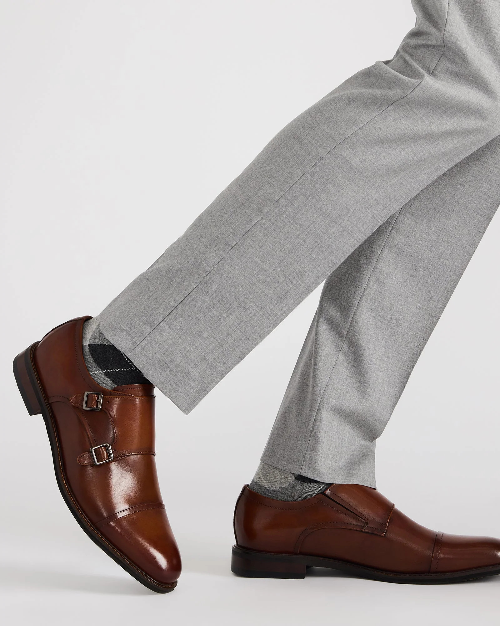 HARAN Tan Leather Men's Buckle Strap Dress Shoe | Steve Madden (US)