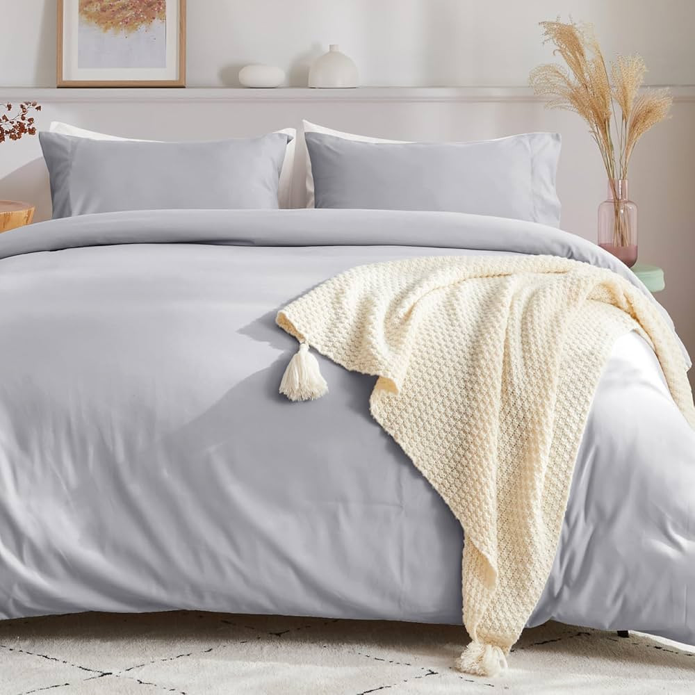 SASTTIE Twin Duvet Cover, Light Grey Duvet Cover Twin/Twin XL Duvet Cover Set, Soft Duvet Cover w... | Amazon (CA)
