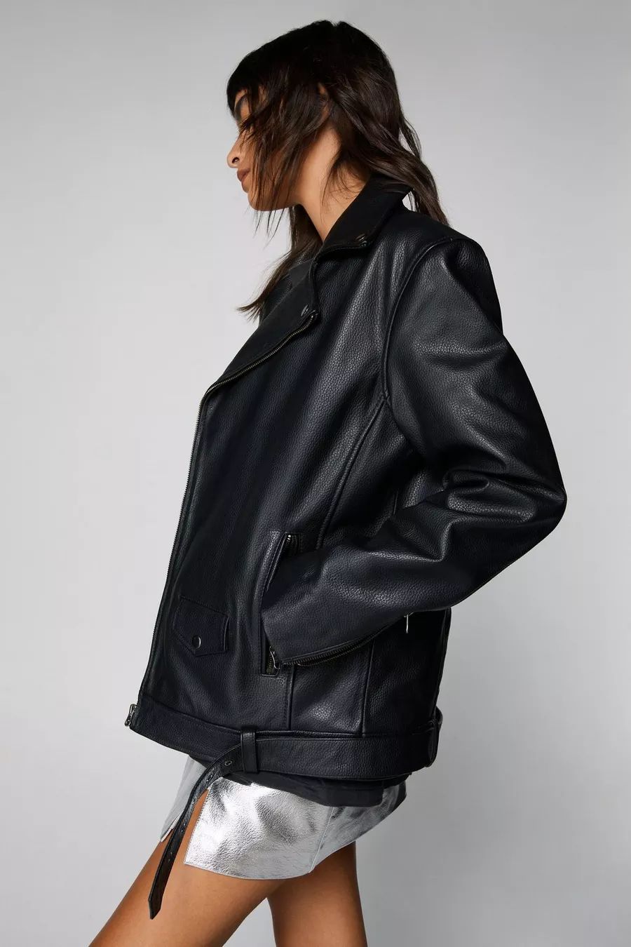 Real Leather Boyfriend Biker Jacket | Nasty Gal US