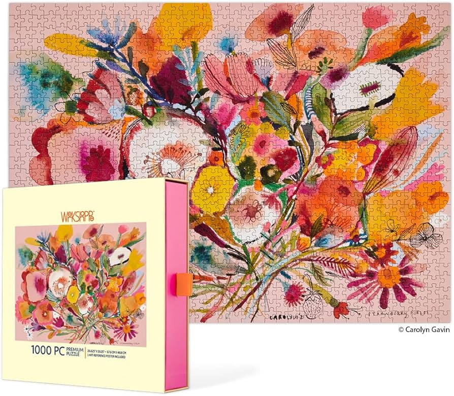 WerkShoppe Strawberry Fields1000 Piece Jigsaw Puzzle, Floral Bouquet Puzzle | Amazon (US)