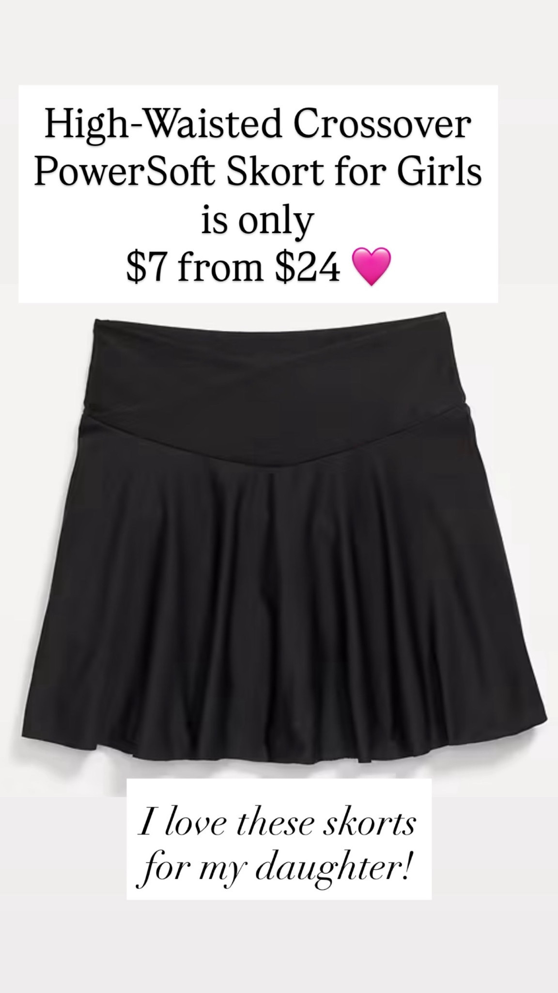 High-Waisted Crossover PowerSoft Skort for Girls is $7 from $24! 

#LTKKids #LTKSaleAlert