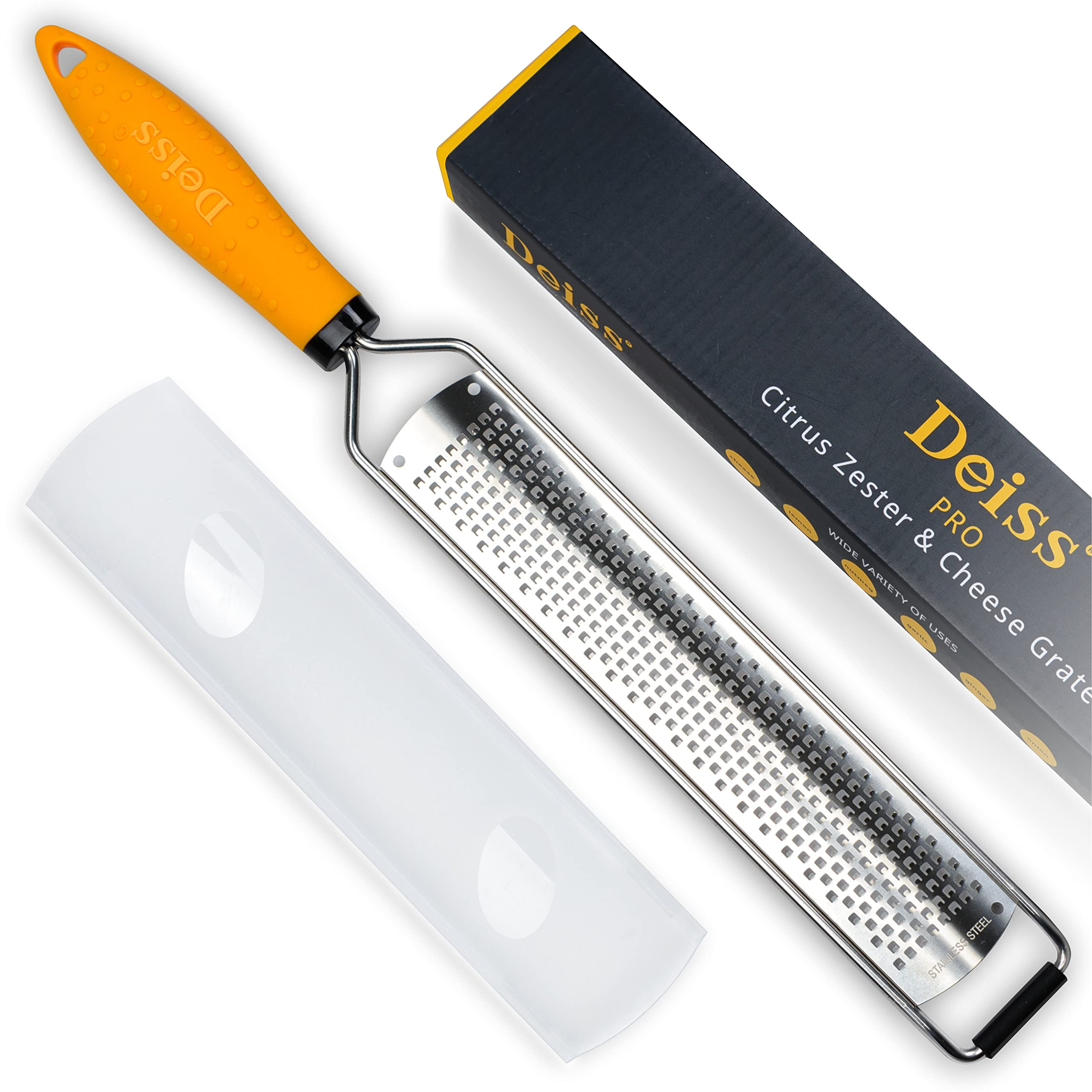 Deiss PRO Citrus Lemon Zester & Cheese Grater — Parmesan Cheese, Lemon, Ginger, Garlic, Nutmeg,... | Amazon (US)