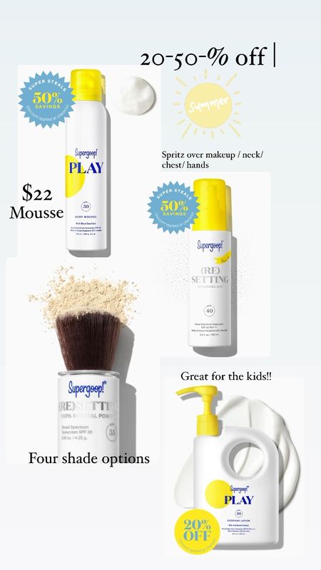Supergoop SPF sunscreen sale 
All my favorites 

#LTKBeauty #LTKOver40 #LTKSaleAlert