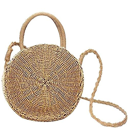 Donalworld Women Beach Bag Round Straw Crochet Shoulder Summer Bag Purse | Amazon (US)