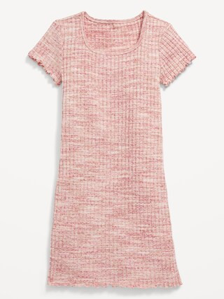 Short-Sleeve Rib-Knit Space-Dye Dress for Girls | Old Navy (US)