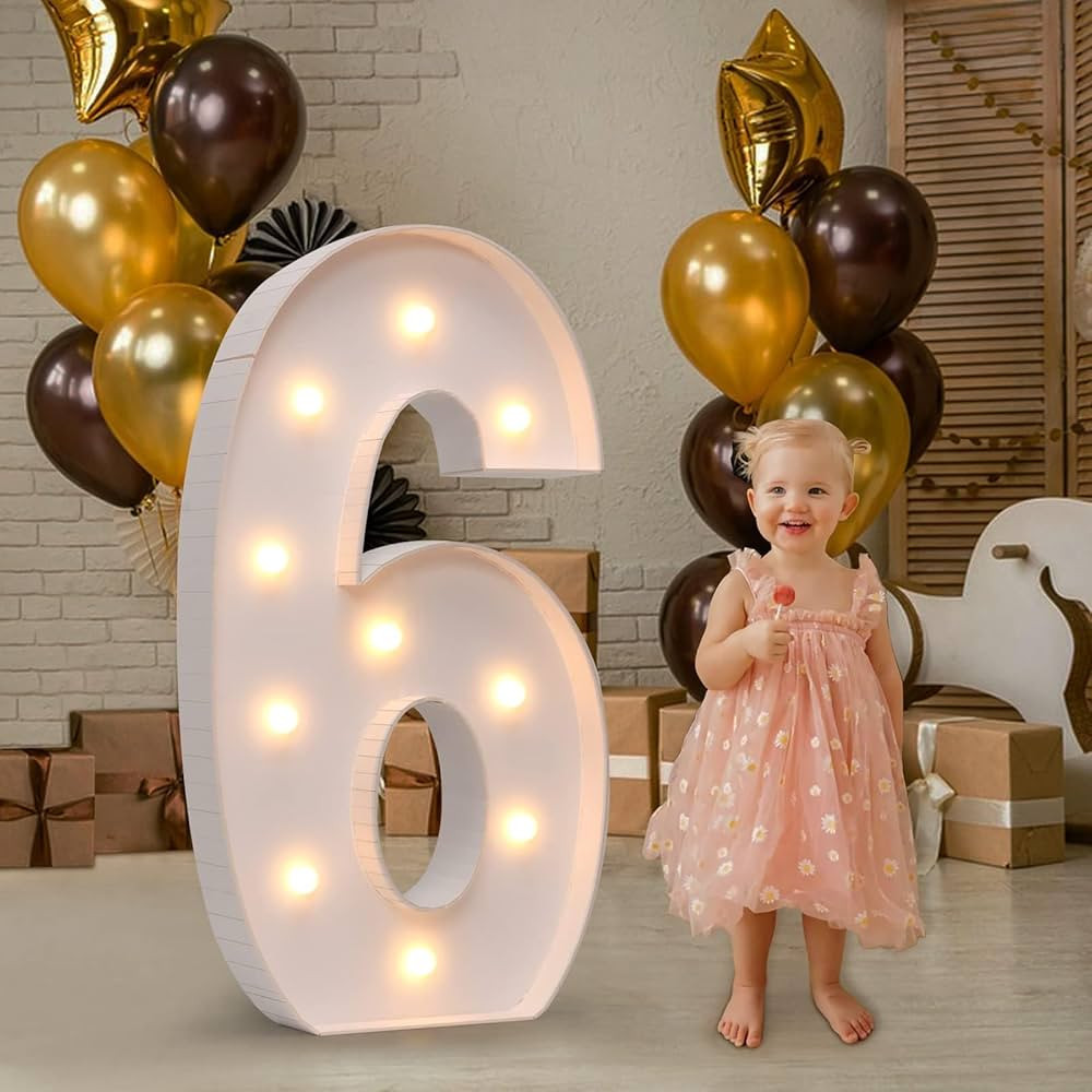 imprsv Marquee Numbers - 4FT Light Up Numbers for 6th Birthday Parties | Amazon (US)