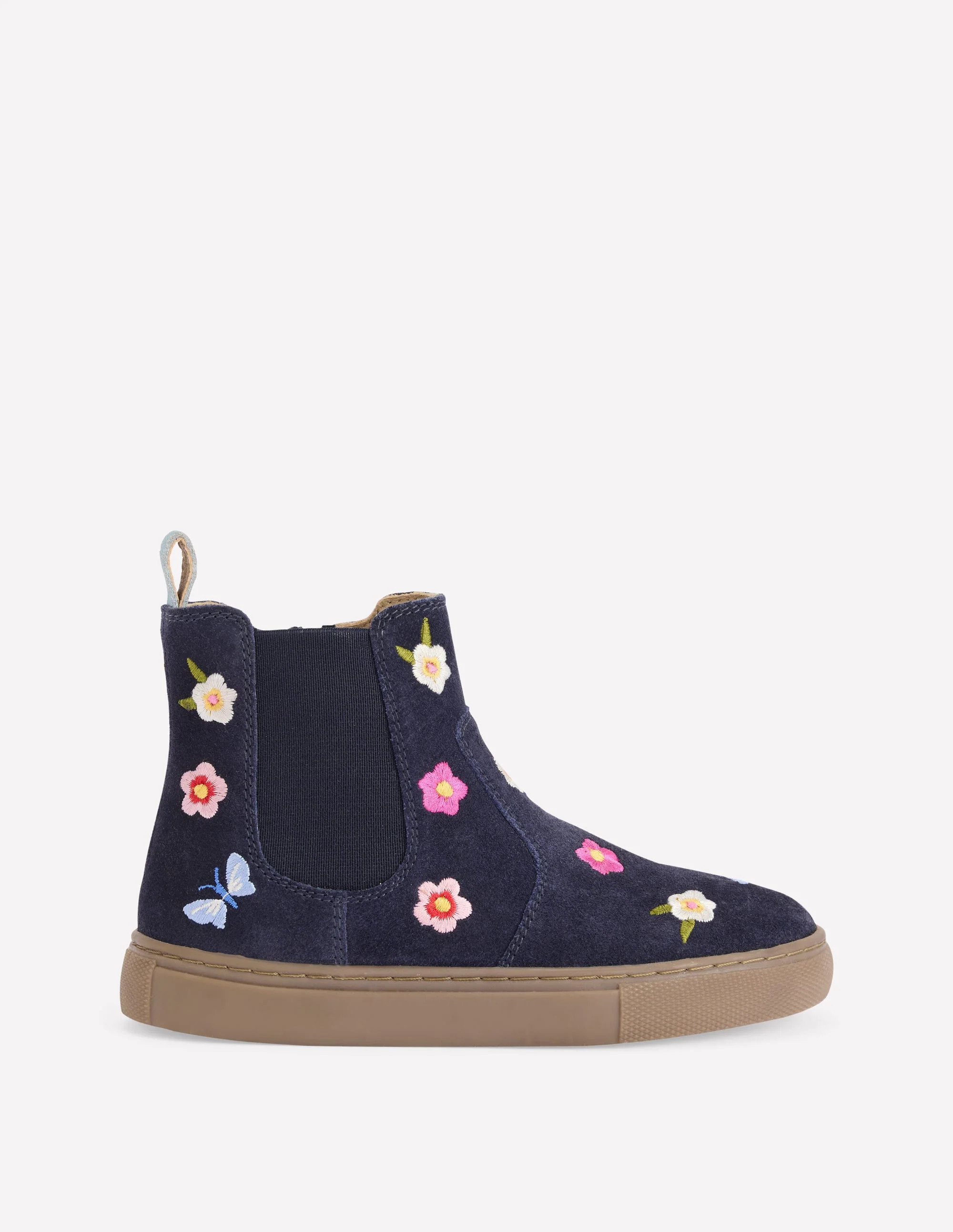 Embroidered Ankle Boots-Navy Floral Embroidery | Boden (US)