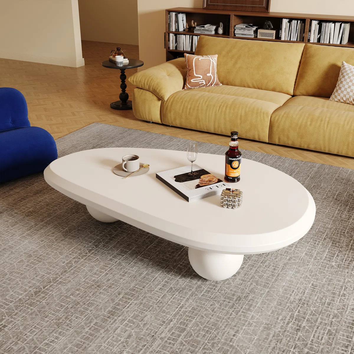 Khattab 51.2" Modern Three Legged Solid Wood Coffee Table | Wayfair North America