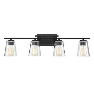 Filament Design 32 in. 4-Light Black Vanity Light with Clear Glass-CLI-SH277894 - The Home Depot | The Home Depot