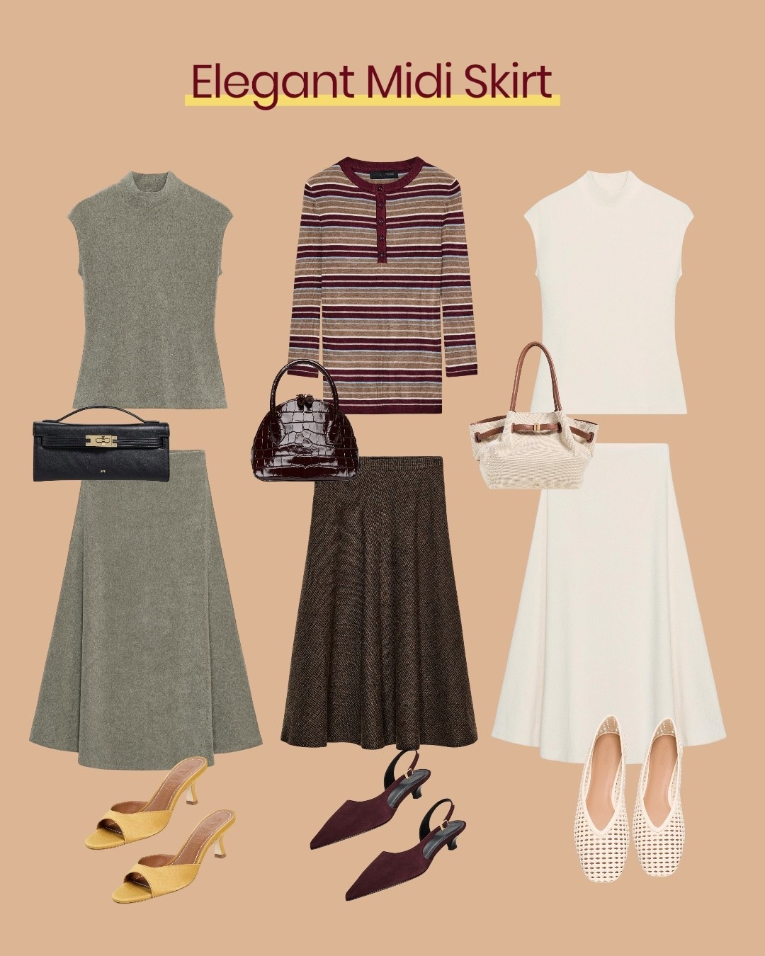 Elegant midi skirt looks, which one is your fav? 

#LTKPetite #LTKOver40